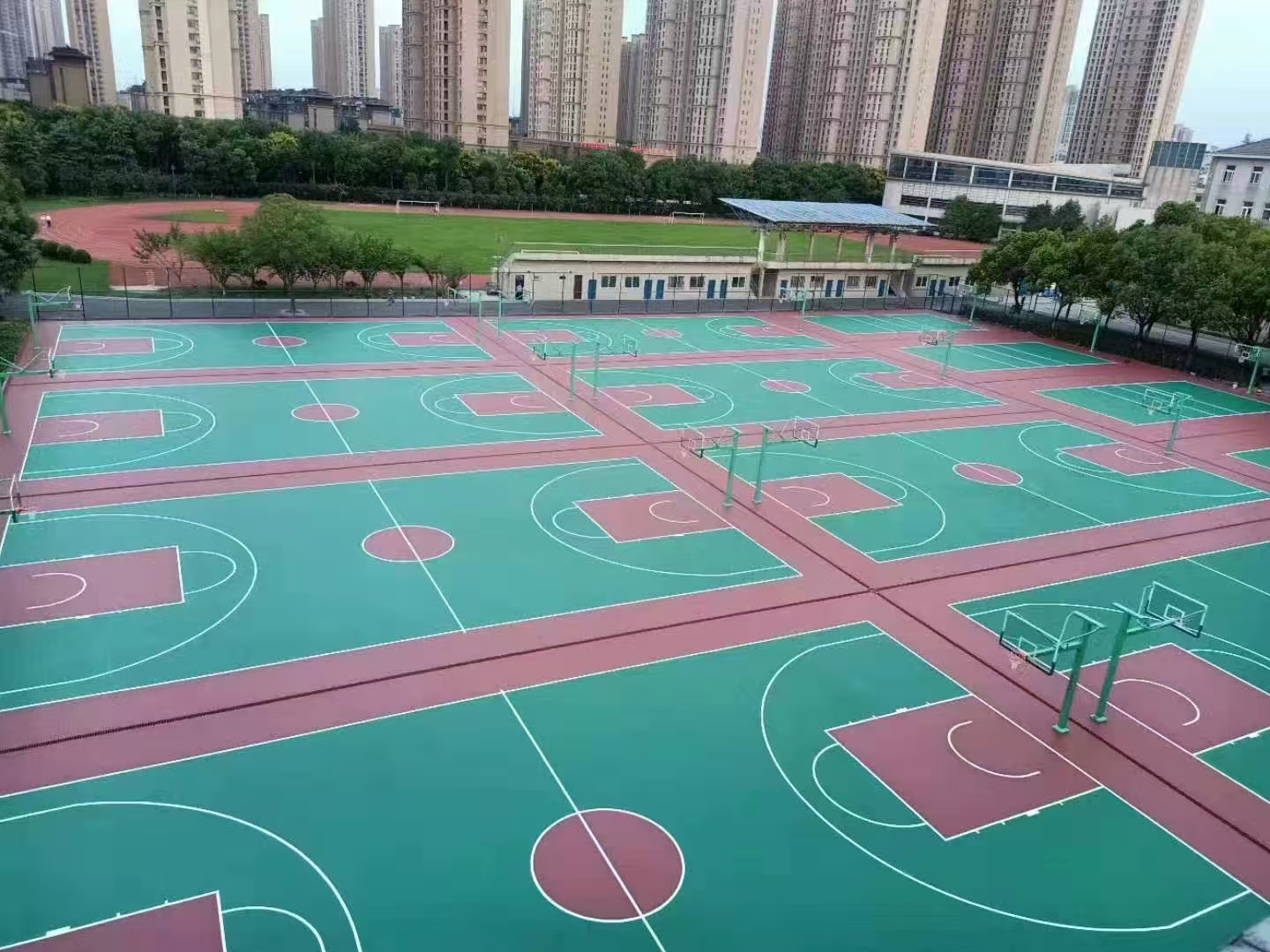 沧州市硅pu篮球场塑胶跑道 - 价格